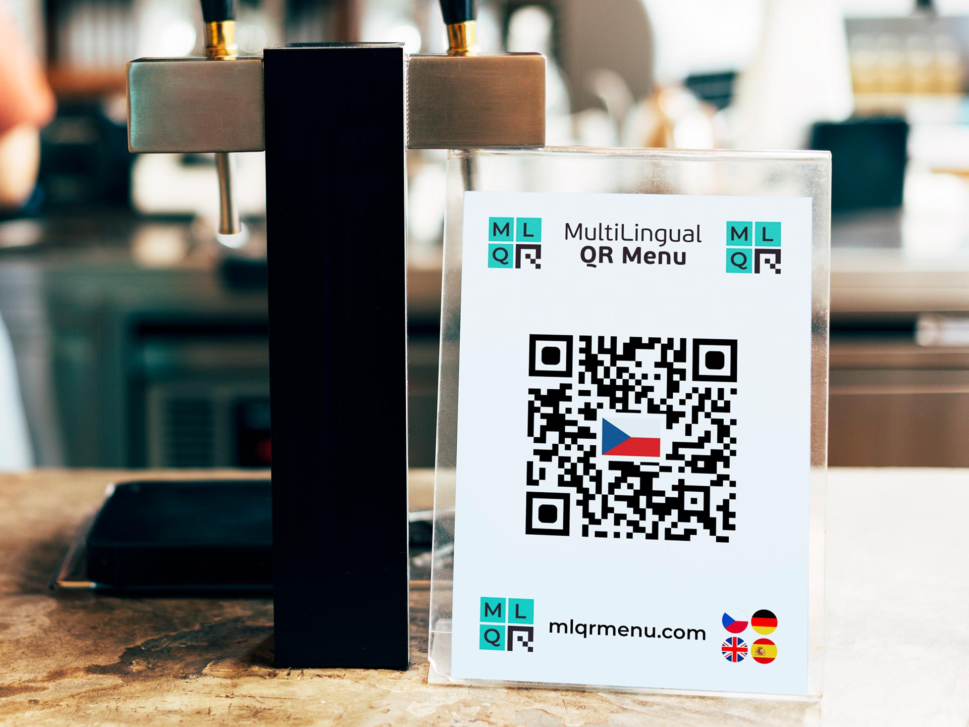 QR code menu stand